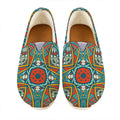 Teal Bohemian Mandala Pattern Print Casual Shoes