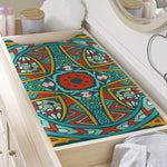Teal Bohemian Mandala Pattern Print Changing Pad Cover