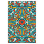 Teal Bohemian Mandala Pattern Print Curtain
