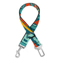 Teal Bohemian Mandala Pattern Print Dog Seat Belt