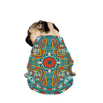 Teal Bohemian Mandala Pattern Print Dog Zip Up Jacket