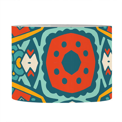 Teal Bohemian Mandala Pattern Print Drum Lamp Shade
