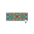 Teal Bohemian Mandala Pattern Print Extended Mouse Pad