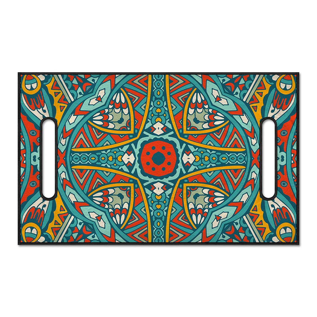 Teal Bohemian Mandala Pattern Print Golf Cart Seat Cover