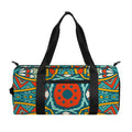Teal Bohemian Mandala Pattern Print Gym Bag