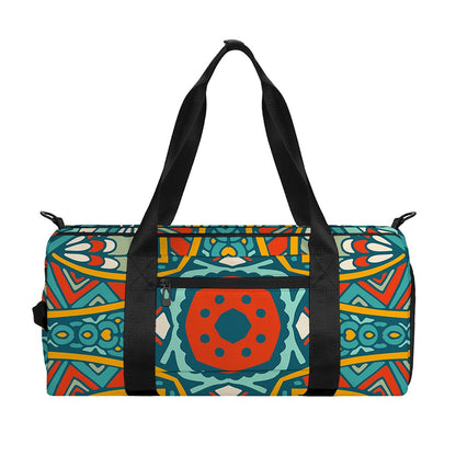 Teal Bohemian Mandala Pattern Print Gym Bag