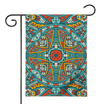 Teal Bohemian Mandala Pattern Print House Flag