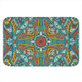 Teal Bohemian Mandala Pattern Print Indoor Door Mat