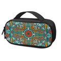 Teal Bohemian Mandala Pattern Print Portable Cooler Travel Case