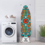 Teal Bohemian Mandala Pattern Print Ironing Board Cover