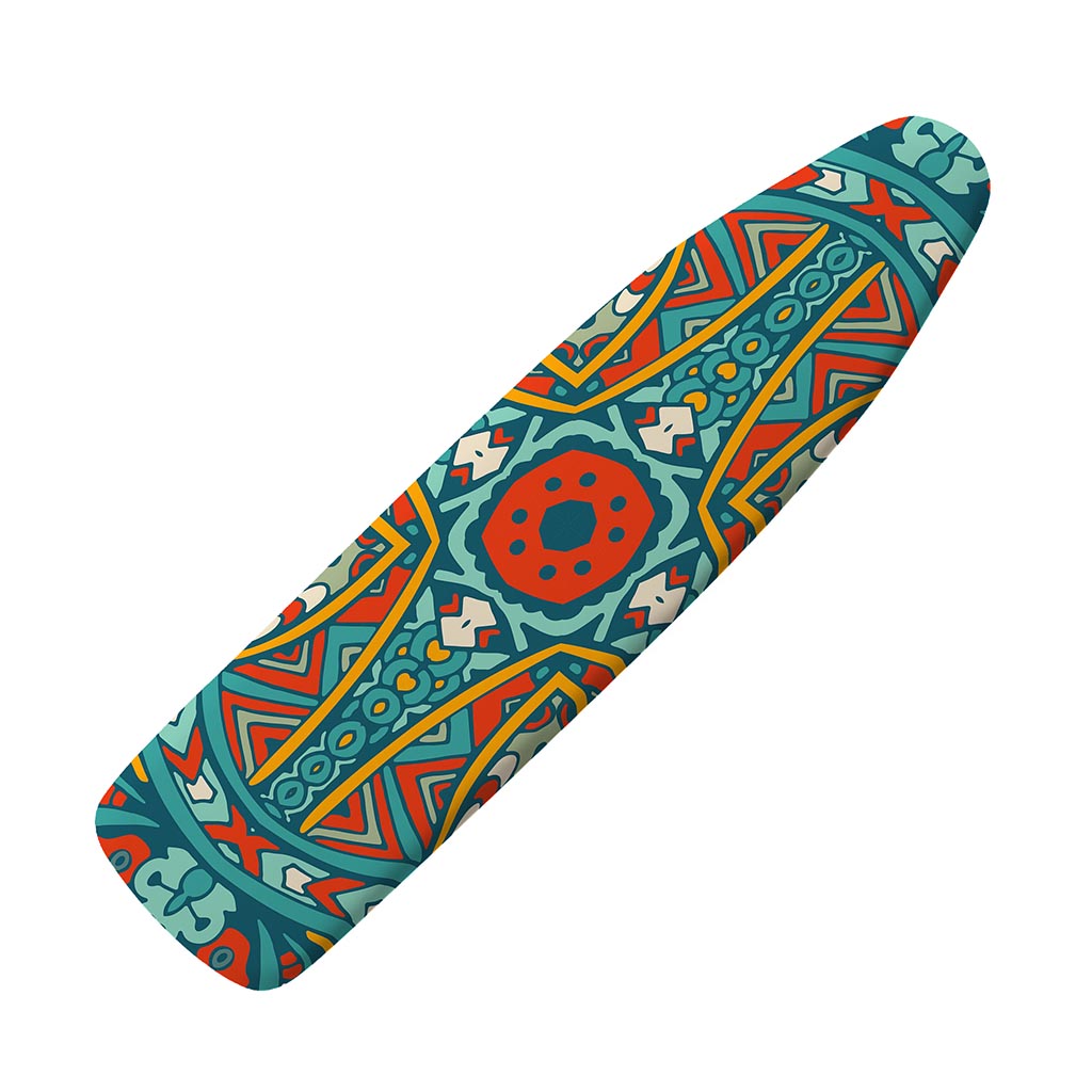 Teal Bohemian Mandala Pattern Print Ironing Board Cover