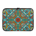 Teal Bohemian Mandala Pattern Print Laptop Sleeve