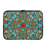 Teal Bohemian Mandala Pattern Print Laptop Sleeve