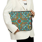 Teal Bohemian Mandala Pattern Print Laptop Sleeve