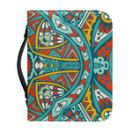 Teal Bohemian Mandala Pattern Print Leather Bible Cover