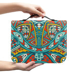 Teal Bohemian Mandala Pattern Print Leather Bible Cover