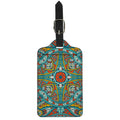 Teal Bohemian Mandala Pattern Print Luggage Tag