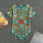 Teal Bohemian Mandala Pattern Print Men's Bodysuit