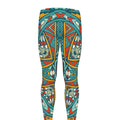 Teal Bohemian Mandala Pattern Print Men's Leggings