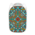 Teal Bohemian Mandala Pattern Print Mesh Laundry Hamper