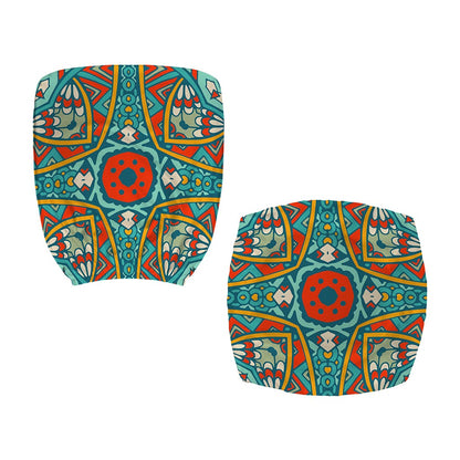 Teal Bohemian Mandala Pattern Print Office Chair Cover