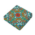 Teal Bohemian Mandala Pattern Print Outdoor Seat Cushion Cover
