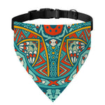 Teal Bohemian Mandala Pattern Print Over The Collar Dog Bandana