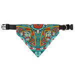 Teal Bohemian Mandala Pattern Print Over The Collar Dog Bandana