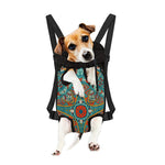 Teal Bohemian Mandala Pattern Print Pet Carrier Backpack