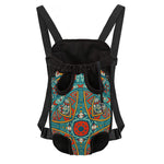 Teal Bohemian Mandala Pattern Print Pet Carrier Backpack