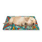 Teal Bohemian Mandala Pattern Print Pet Cooling Mat Cover