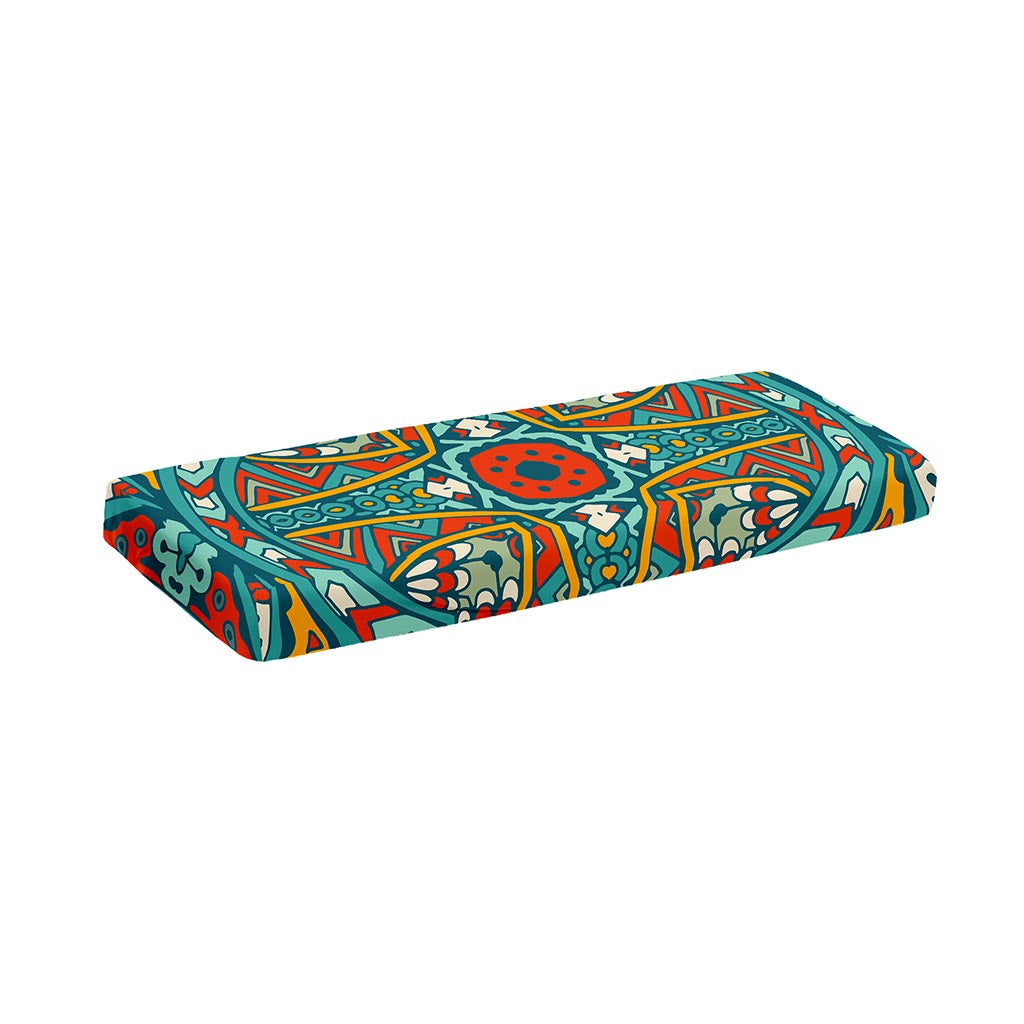Teal Bohemian Mandala Pattern Print Piano Keyboard Cover