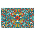 Teal Bohemian Mandala Pattern Print Polyester Doormat