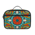 Teal Bohemian Mandala Pattern Print Portable Lunch Bag