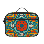 Teal Bohemian Mandala Pattern Print Portable Lunch Bag