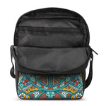 Teal Bohemian Mandala Pattern Print Rectangular Crossbody Bag
