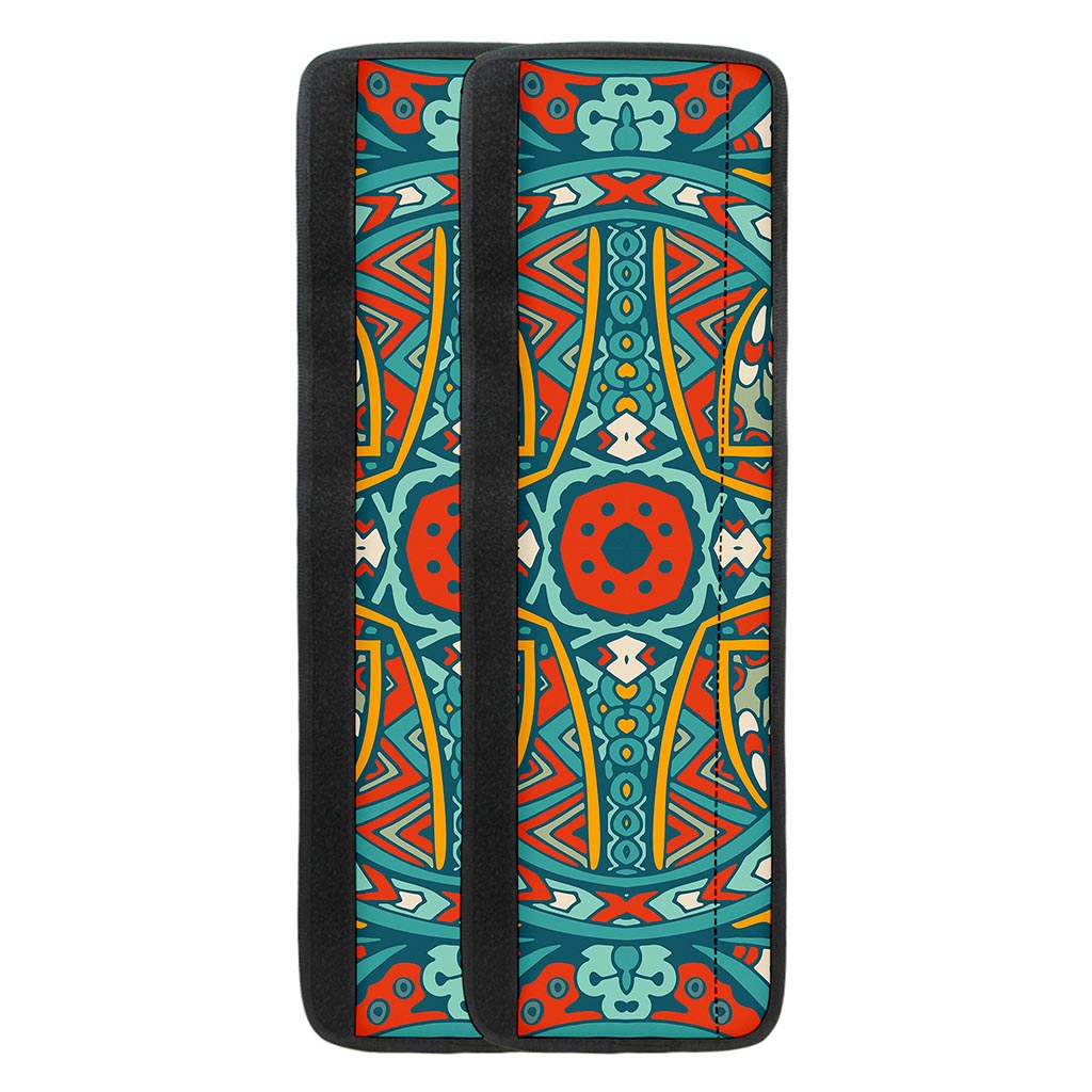 Teal Bohemian Mandala Pattern Print Refrigerator Handle Covers