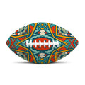 Teal Bohemian Mandala Pattern Print Rugby Ball