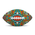 Teal Bohemian Mandala Pattern Print Rugby Ball