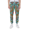 Teal Bohemian Mandala Pattern Print Joggers