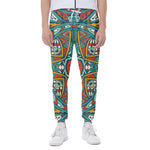 Teal Bohemian Mandala Pattern Print Scuba Joggers