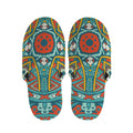 Teal Bohemian Mandala Pattern Print Slippers