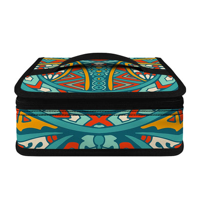Teal Bohemian Mandala Pattern Print Small Lunch Bag