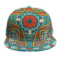 Teal Bohemian Mandala Pattern Print Snapback Cap