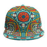 Teal Bohemian Mandala Pattern Print Snapback Cap