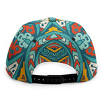 Teal Bohemian Mandala Pattern Print Snapback Cap