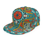 Teal Bohemian Mandala Pattern Print Snapback Cap