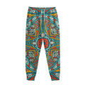 Teal Bohemian Mandala Pattern Print Sweatpants
