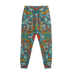 Teal Bohemian Mandala Pattern Print Sweatpants