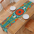 Teal Bohemian Mandala Pattern Print Table Runner